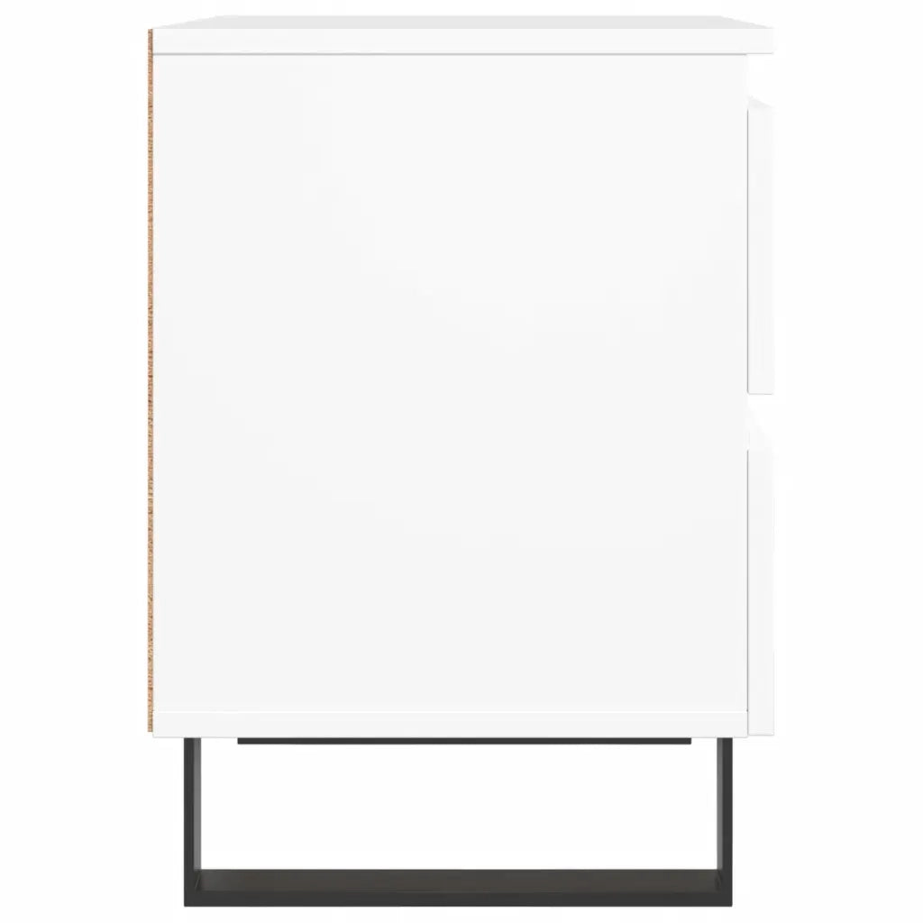 Set di 2 Comodini | Armadio da Notte | Mobiletto da notte Bianchi 40x35x50 cm in Legno Multistrato