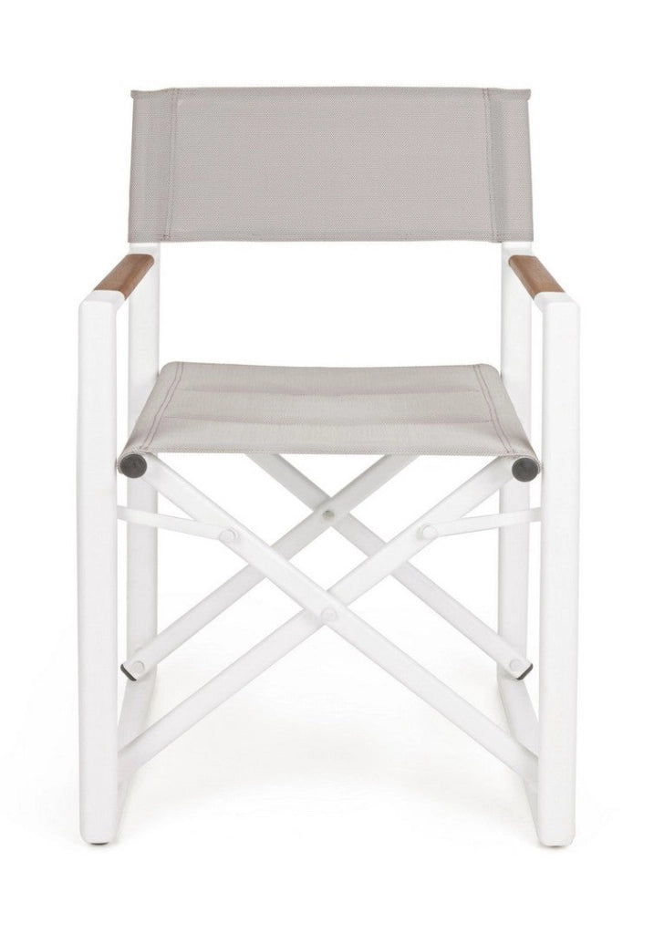 Set 2 Sedie Pieghevoli da Regista 51x54x86 cm in Alluminio Lagun Bianca