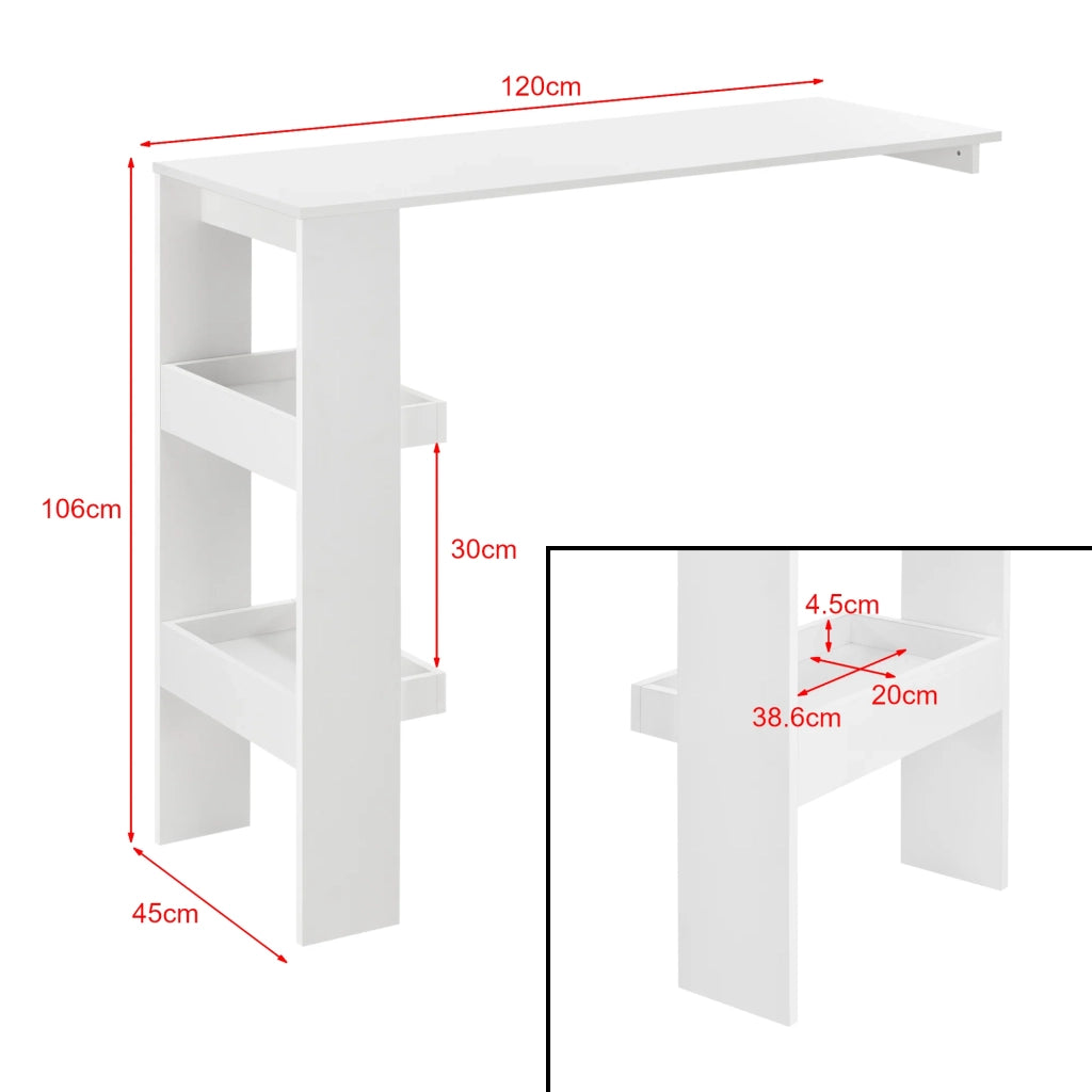 Elegante tavolo da bar bistrot 120 cm bianco 03_0006215