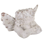 Fioriera angelo in magnesio bianco, 59x36x36h cm