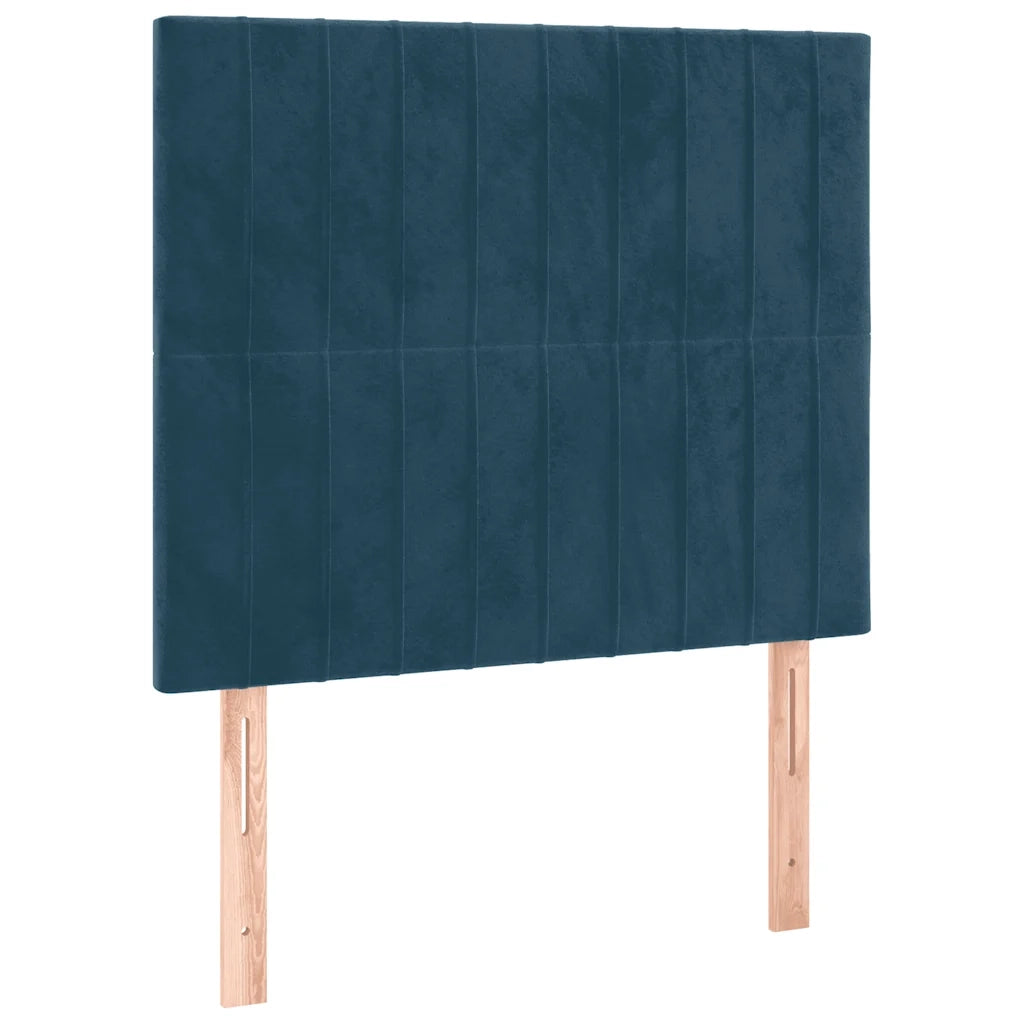 Testiera-Testata-Testiera Decorativa Blu Scuro 100x5x118/128 cm Velluto 494985