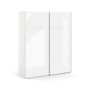 Guardaroba 2 ante Portlouis, Mobile camera da letto, Cabina armadio portabiti, Armadio appendiabiti, 182x62 h220 cm, Bianco lucido