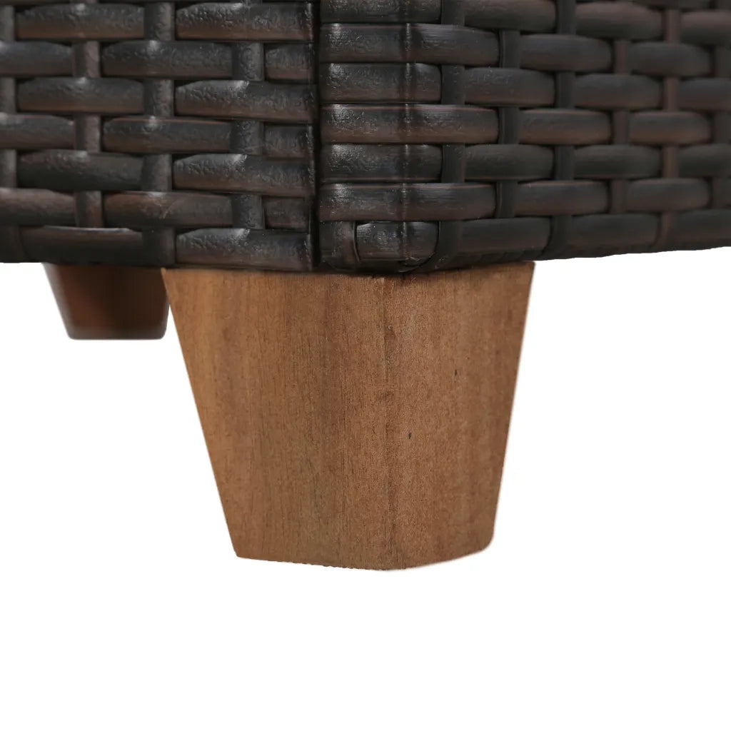Set Divani da Giardino 4 pz con Cuscini in Polyrattan Marrone 44108