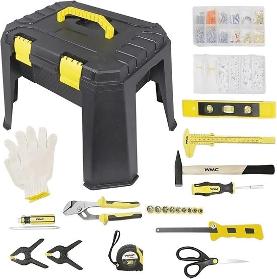 Set di attrezzi professionale da 1200 pezzi - Kit di attrezzi per falegnameria di alta qualità con valigetta pratica