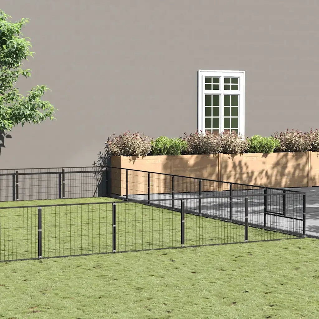 Gabbia per Cani Nera 56 m² in Acciaio 3082180