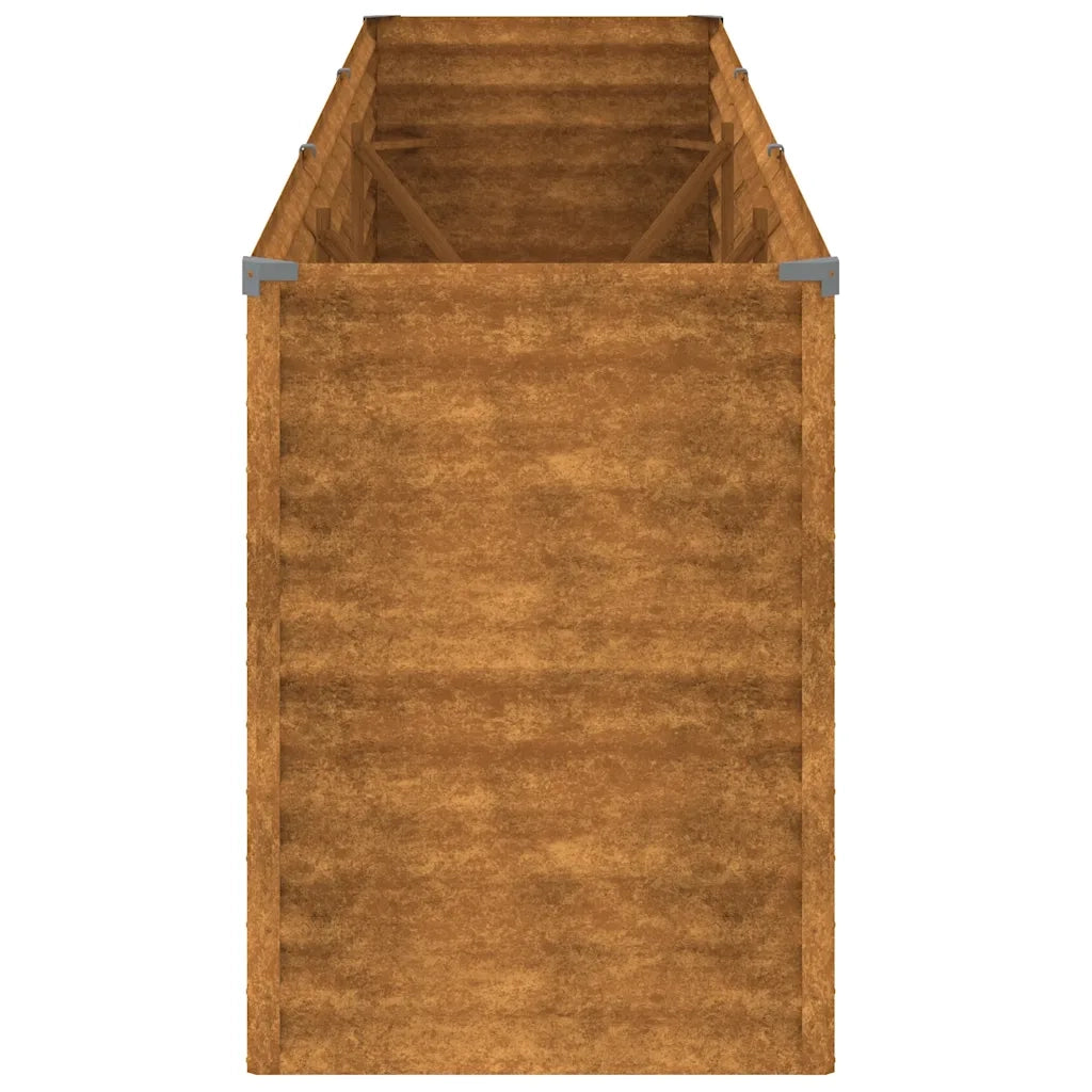 Letto rialzato da giardino 291x50x69 cm in acciaio Corten 151986