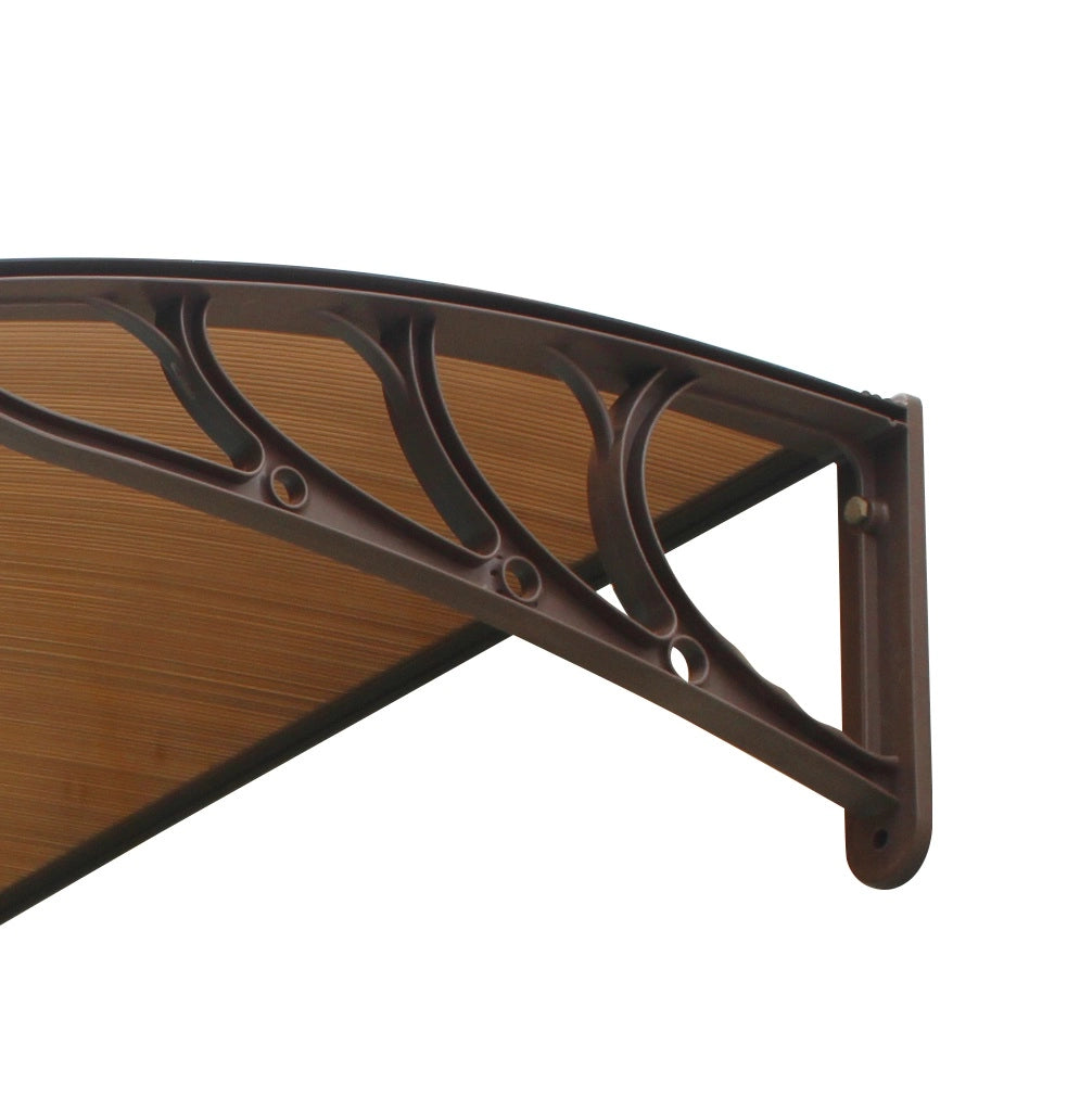 Pensilina tettoia, abs marrone, policarbonato alveolare fumè 100x80cm da esterno Fredi