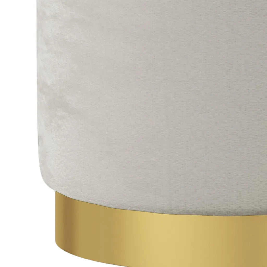 Sgabello Rotondo con Contenitore Grigio Chiaro in Velluto 31 x 37 cm 340285