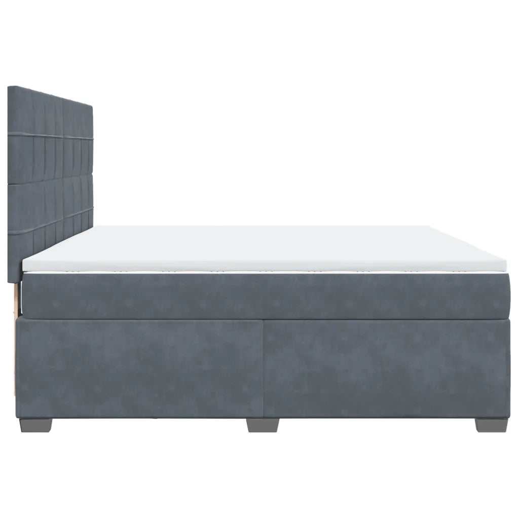 Giroletto a Molle con Materasso Grigio Scuro 180x200 cm Velluto 3290979