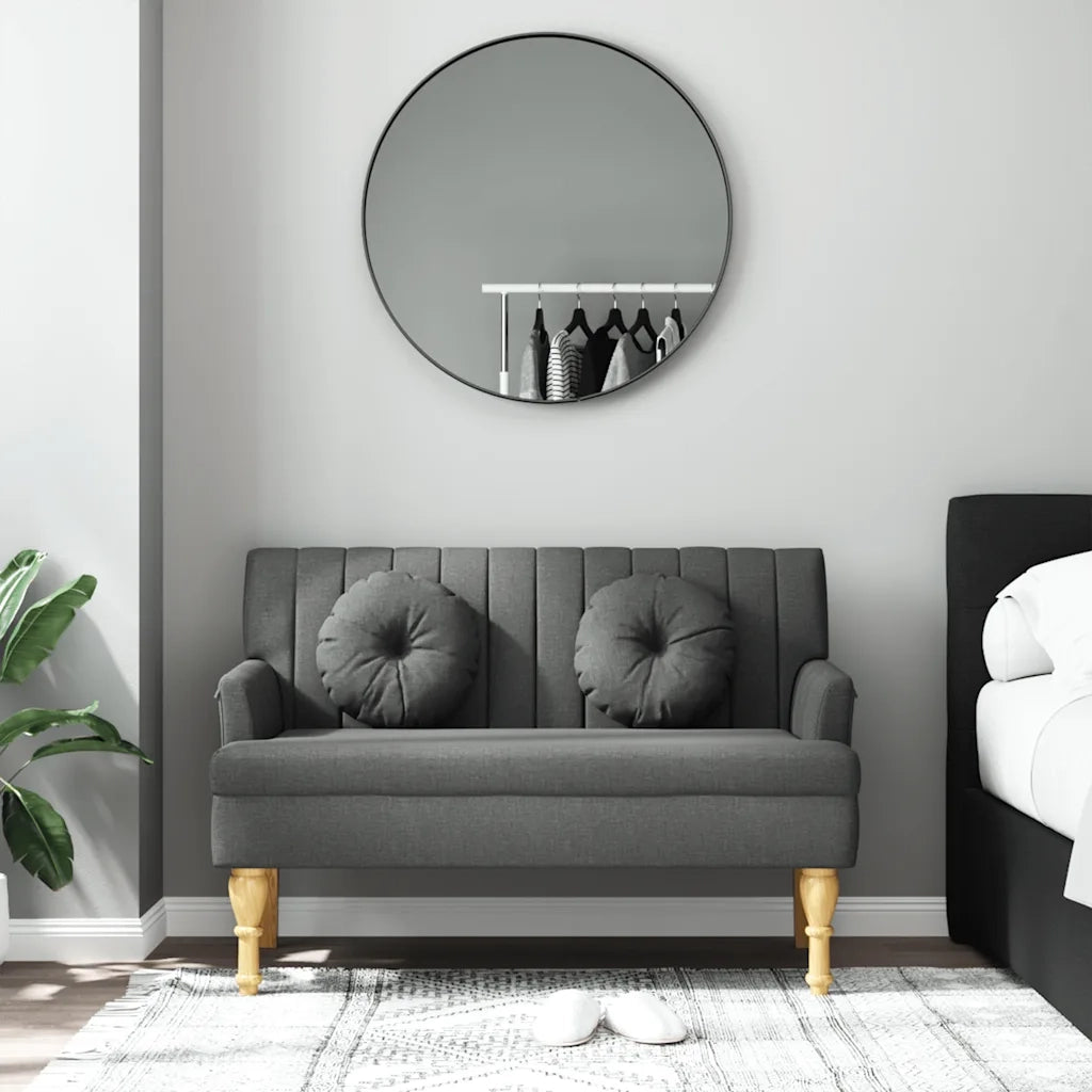 Panca con Cuscini-Sgabello-Divano Grigio Scuro 113x64,5x75,5 cm in Tessuto