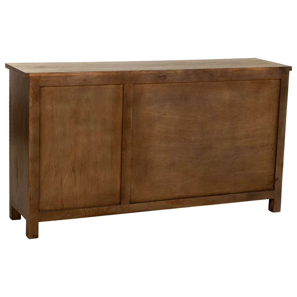 Credenza in legno artigianale con 3 ante, 153x40x84h cm