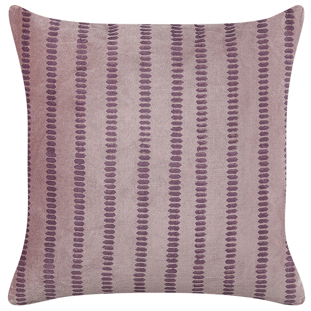 Set di 2 cuscini in velluto con motivo a strisce 45x45 cm rosa soggiorno camera da letto stile boho