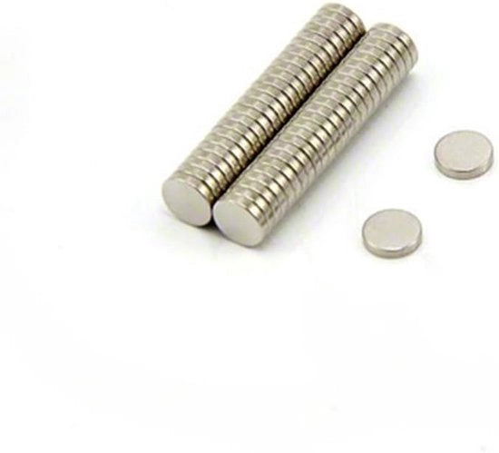 Magnetodi neodimio - 5mm x 1mm - 50 pezzi - argento - forza di attrazione potente