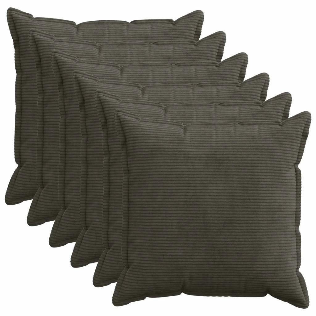 Federa 6 pz HOUTEN Antracite 80 x 80 cm corduroy 921652