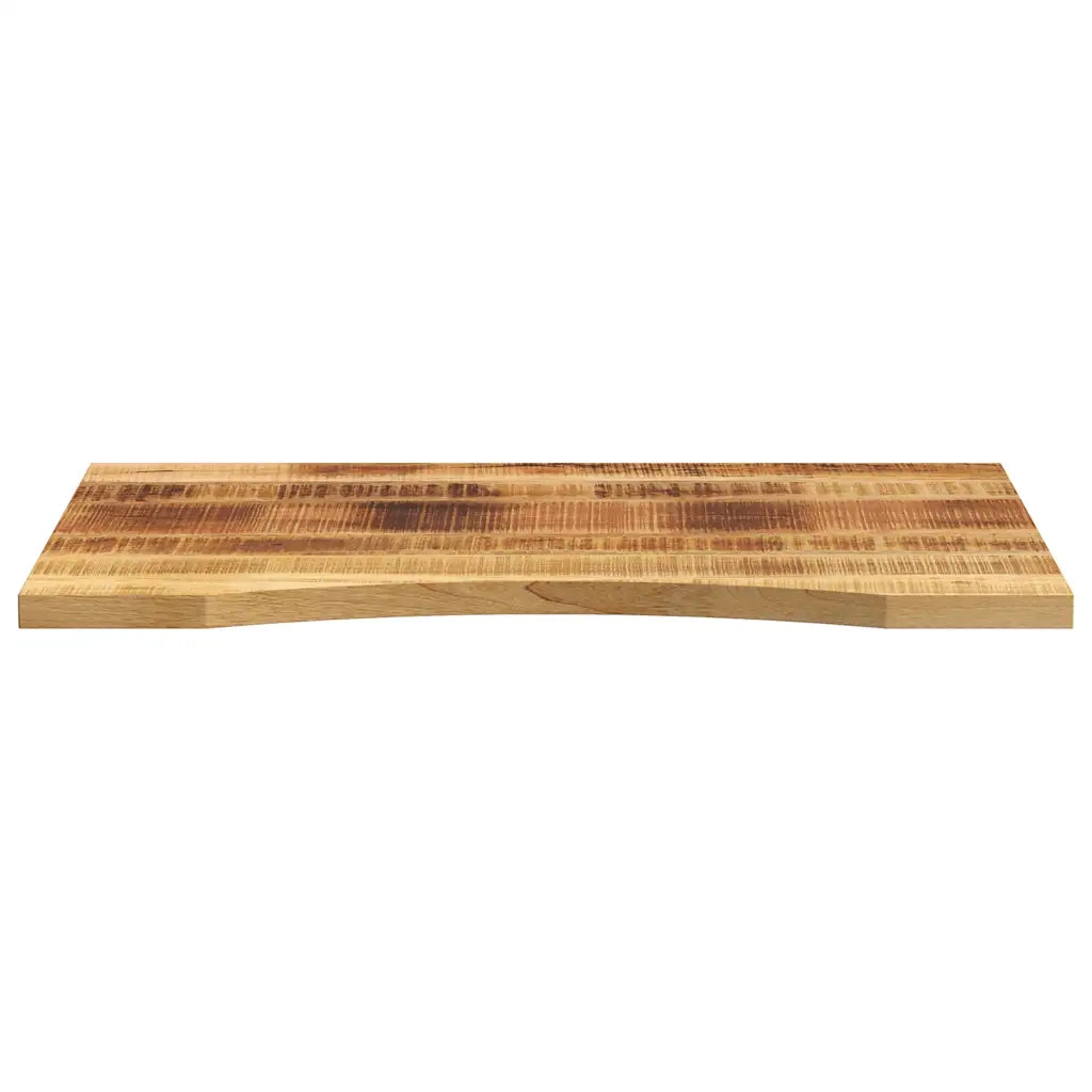 Piano Scrivania con Curva 90x50x2,5 cm Massello Grezzo di Mango