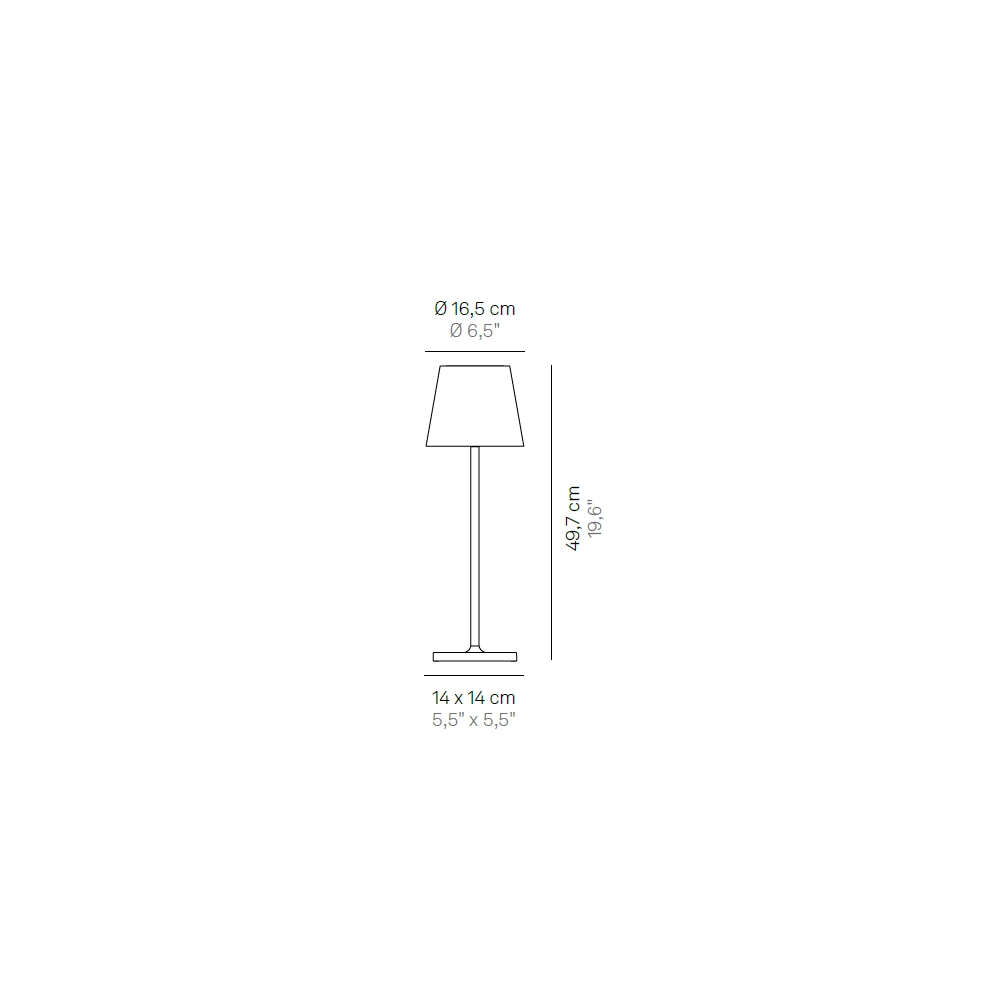 Lampada a led da tavolo Poldina L Desk  Grigio Scuro ricaricabile e dimmerabile con batteria fino a 12 ore