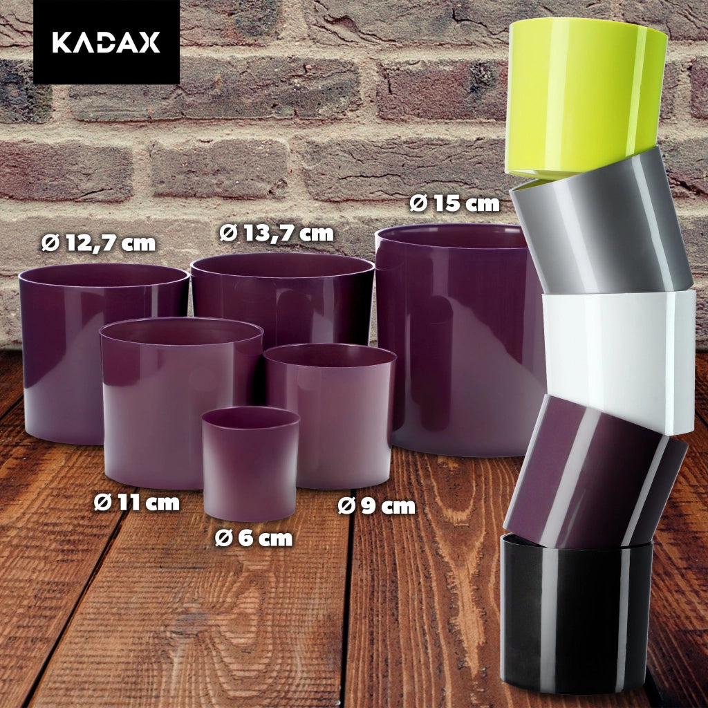 Vaso da fiori rotondo KADAX in plastica, 13,5 cm, viola