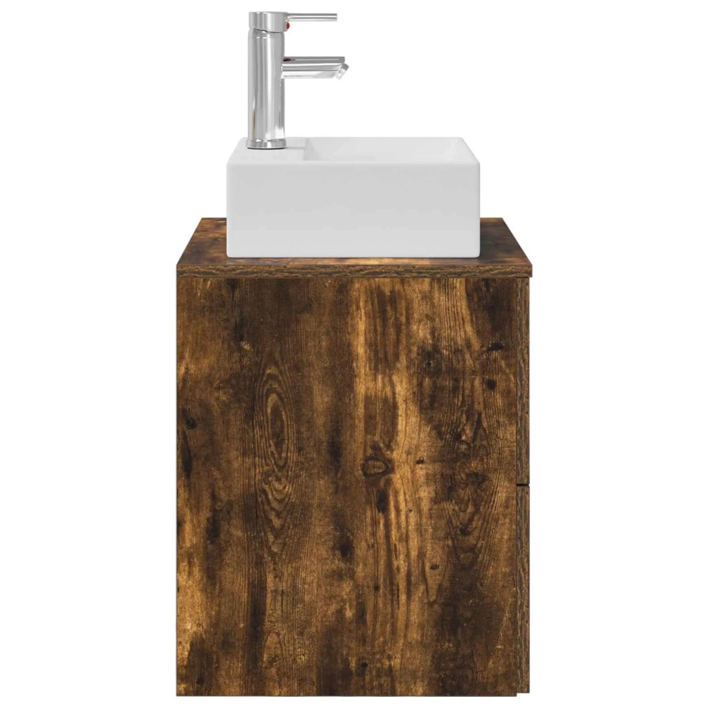 Mobile Lavabo da Parete Rovere Fumo 49,5 x 41 x 62,5 cm