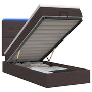Letto Ottomano con Materasso e LED Marrone Scuro 90 x 200 cm 3458044