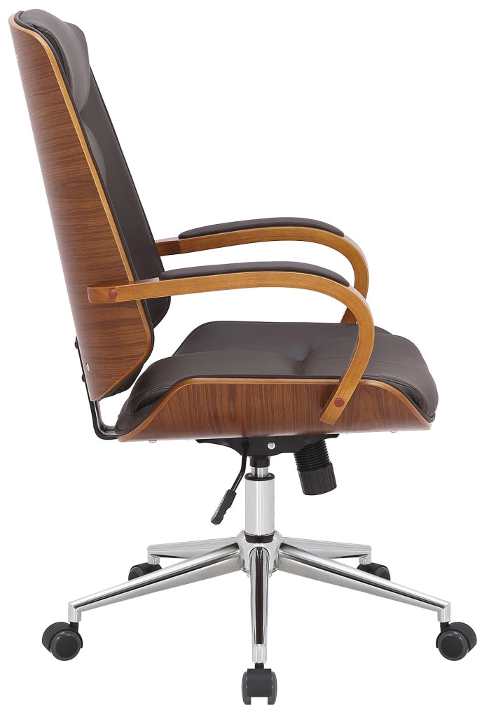 Sedia da ufficio Yankton in similpelle Noce/marrone