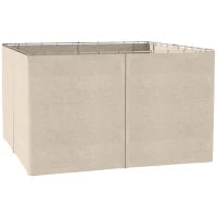 Set di 4 Pareti Laterali per Gazebo da Giardino Tondeggiante, 300 x 400 cm, Resistente Alle Intemperie, Beige