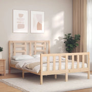 Letto senza Materasso-Struttura Letto 140x190 cm in Legno Massello di Pino 152830
