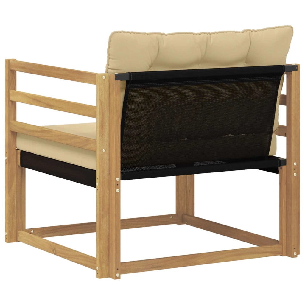 Set di divani da esterno-Sofa da giardino Legno di Acacia Massello e Textilene 386527