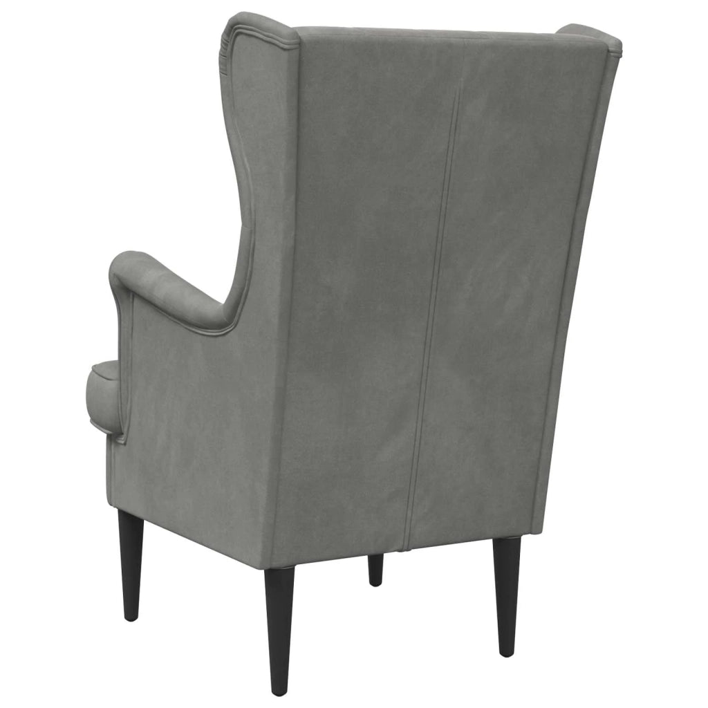 Poltrona-Divano Sedia-Poltroncina Grigio Scuro Velluto 960621