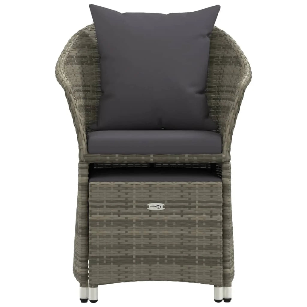 Set di mobili da giardino mobili da esterno set da 2 pezzi con cuscini resina intrecciata grigia 02_0015895