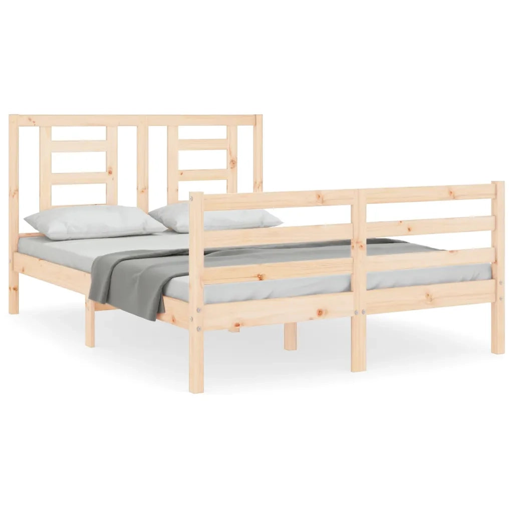 Giroletto con Testiera-Struttura Letto con testiera 140x190 cm in Legno Massello 290104