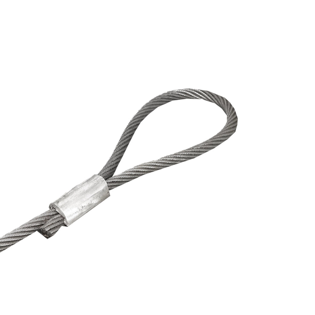 Cavo/fune in acciaio per verricello con spessore di 18 mm e lunghezza di 4 m con anelli per il traino o il sollevamento