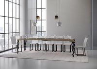 Consolle Allungabile 90-300x40x77 cm Karamay Tortora Telaio Antracite