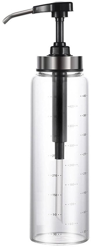 Dispensatore di olio d'oliva 500 ml - Dispensatore di olio d'oliva in vetro - Pompante antidruppola - Dispensatore di spezie - Salse/Olio d'oliva - Dispensatore leggero in vetro - Bicchiere per salse