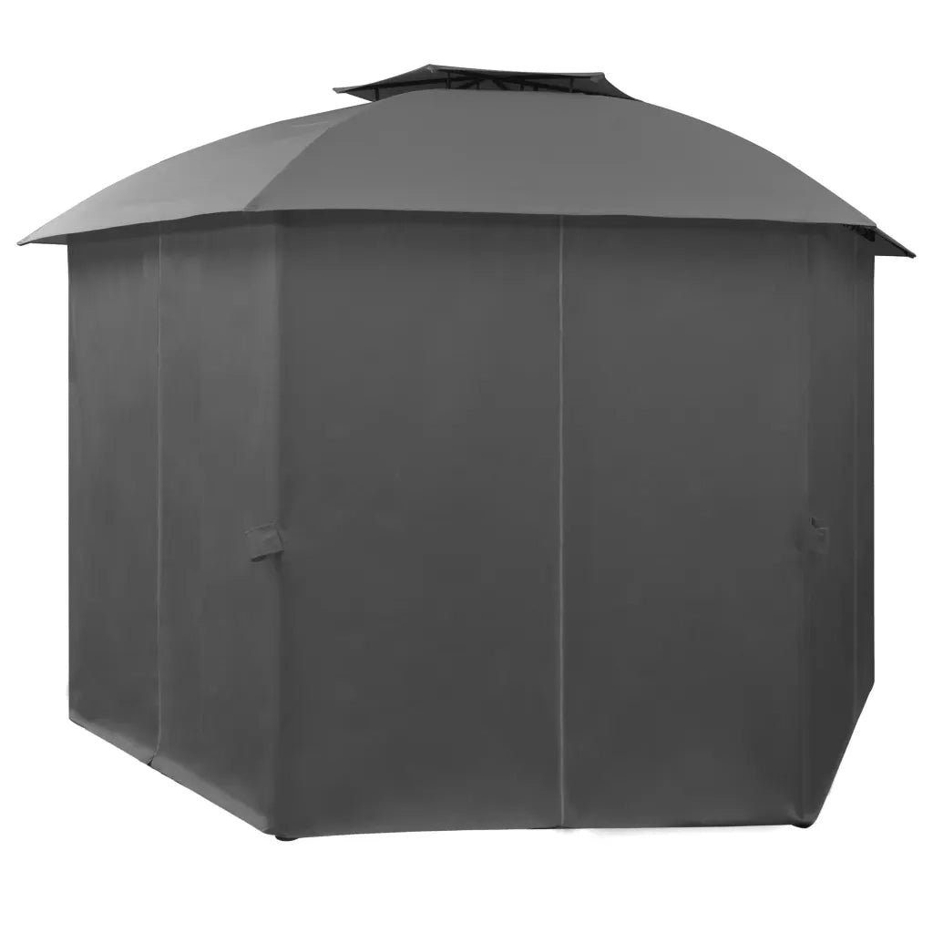 Gazebo | Pergolato Padiglione da Giardino con Tende Esagonale 360x265 cm