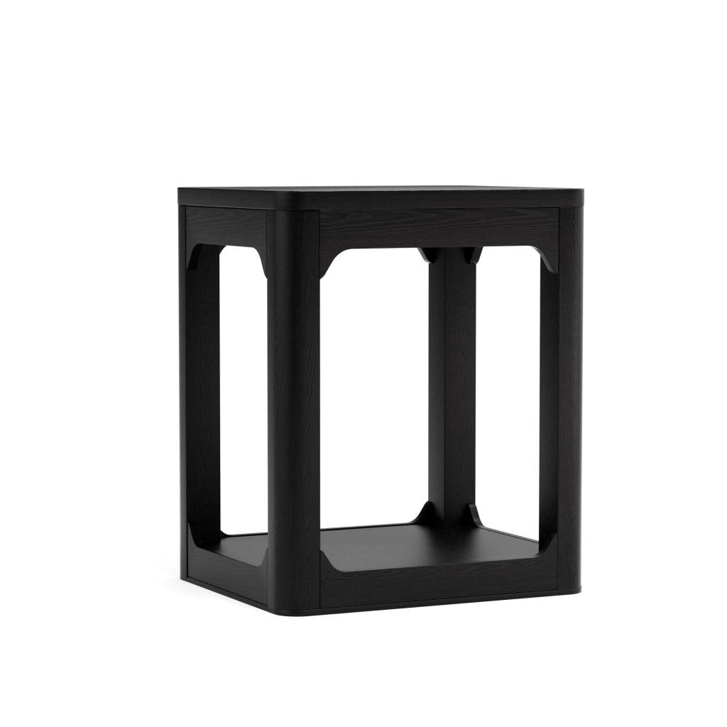 Set di 2 tavolini multiuso a 2 ripiani in MDF nero