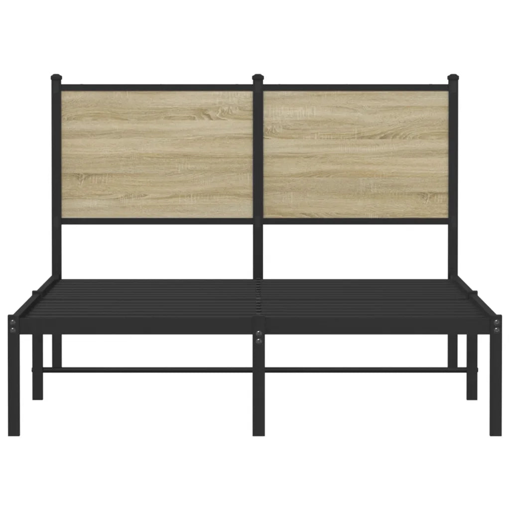 vidaXL Giroletto senza Materaso in Metallo Rovere Sonoma 120x190 cm