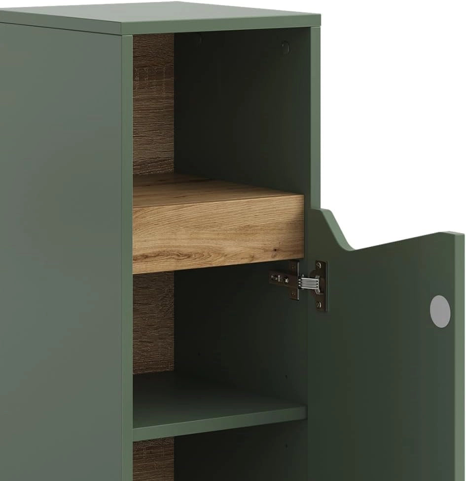 "Marelle, Verde/Artigianale, 30 x 74.5 cm con porta e vano aperto