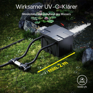 CUV-724 Chiarificatore per laghetti in acciaio inox 24W Sterilizzatore UVC