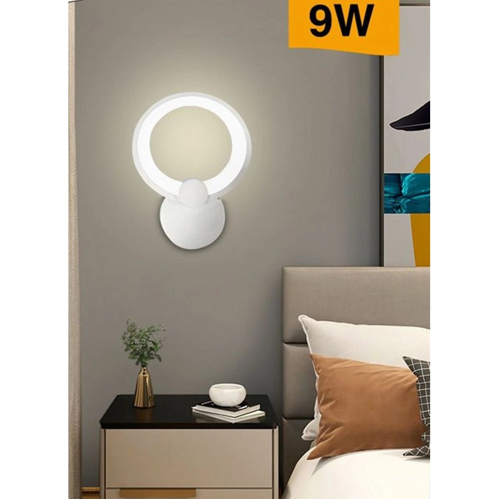 Trade Shop - Applique Led Forma Di Cerchio 9w Moderna Tecnologia Cct Luce Fredda Calda Naturale E27-3c -
