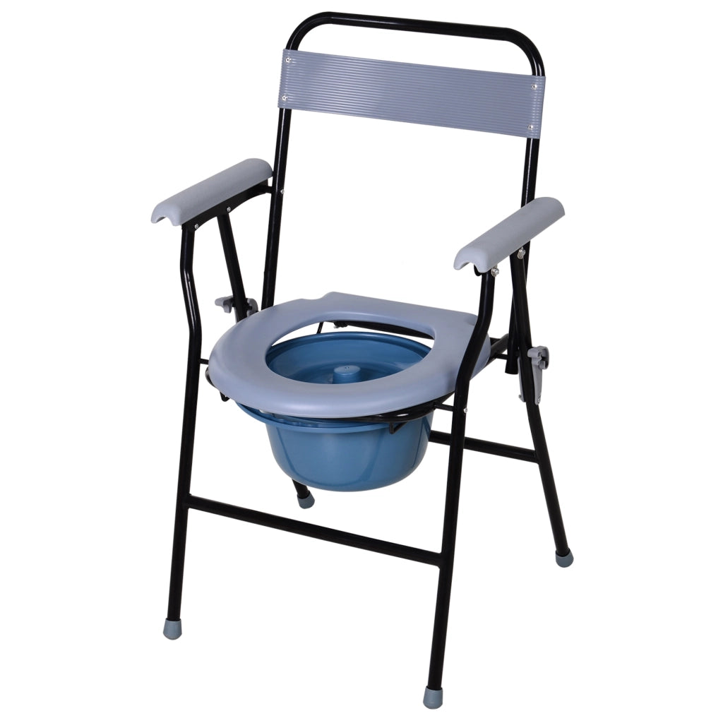 Sedia da bagno pieghevole con vaso rimovibile ¨C Minimal ¨C in ferro e plastica 52x50x75cm