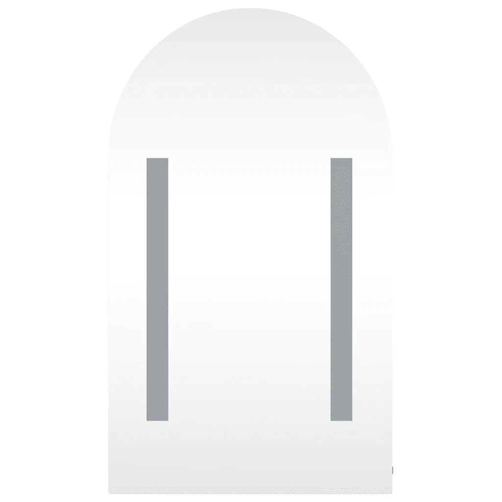 Mobiletto da bagno con specchio a LED design elegante 42 x 13 x 70 cm con ripiani regolabili in legno bianco 02_0047273