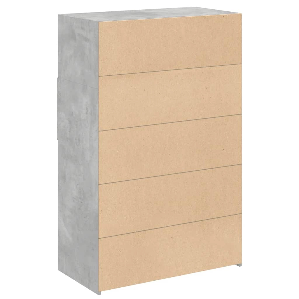 Buffet credenza cassettiera mobiletto mobile contenitore organizer per cucina soggiorno salotto alto 80 x 42,5 x 124 cm legno ingegnerizzato grigio 02_0034720