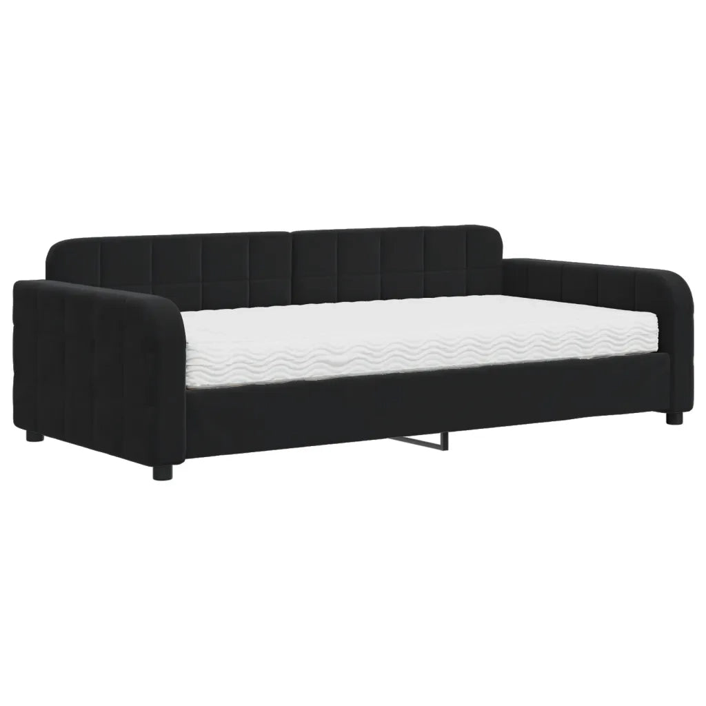 Divano letto | Sof¨¤ letto | Letto singolo con Materasso Nero 100x200 cm in Velluto
