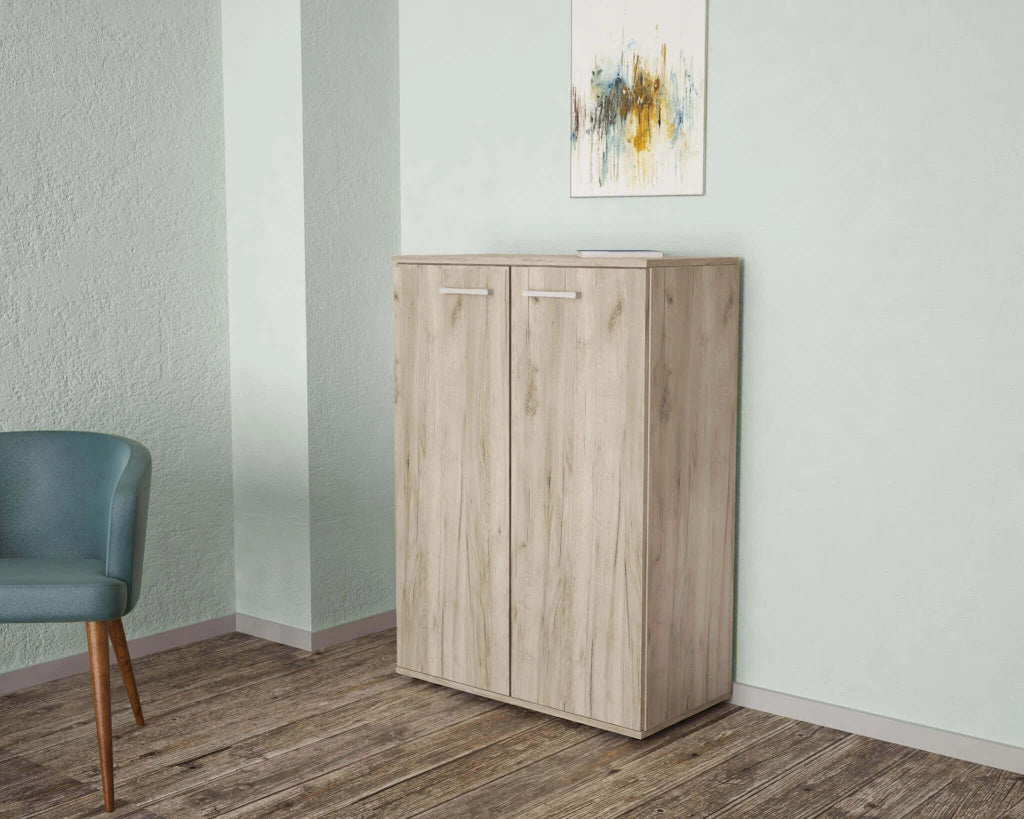 Armadietto da Bagno con 2 ante in Legno Composito cm 68x34x95 - COLBY
