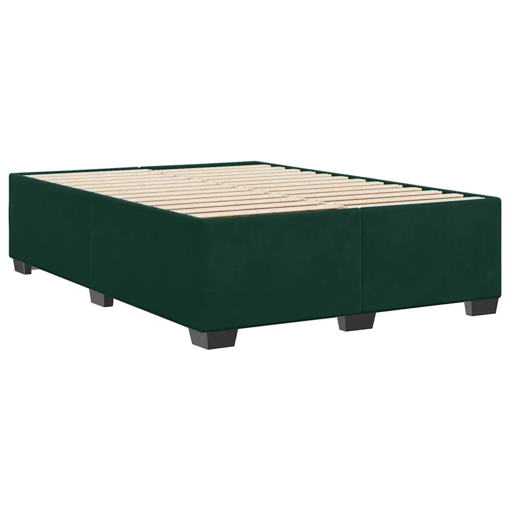 vidaXL Giroletto senza Materasso Verde Scuro 140x190 cm in Velluto