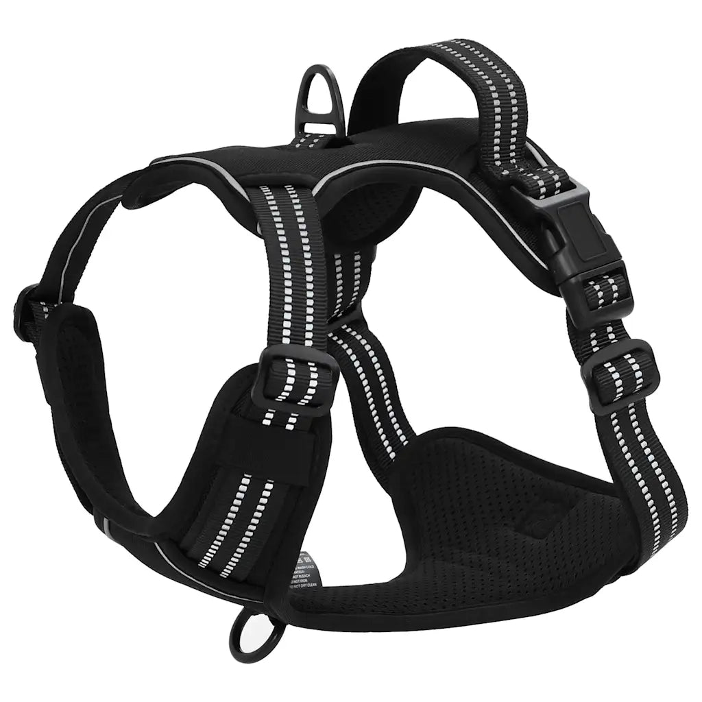 Pettorina per Cani con Strisce Riflettenti Regolabile Nera L 4013370