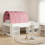 Letto con Tunnel 3 pcs Bianco e Rosa Legno multistrato 3423632