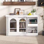 Bartisch 121.5x40x76.7 cm girevole 360° e allungabile in MDF bianco