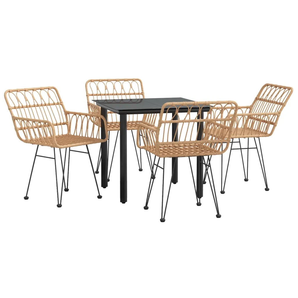 Set da Pranzo da Giardino 5 pz | Set Salotto da Giardino in Polyrattan