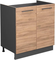 Mobile lavello cucina Fame-Line, Quercia dorata, 80 cm senza piano di lavoro, per la combinazione con altri moduli della serie Fame-Line